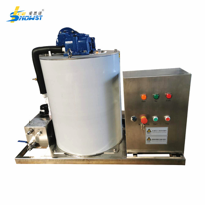 Système de commande automatique PLC 1T/jour machine à tambour évaporateur de glace en flocons d'eau de mer